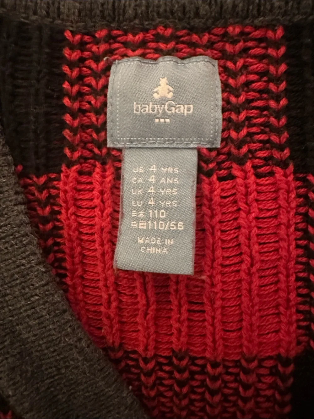 BabyGap Red & Black Buffalo Plaid Button Cardigan